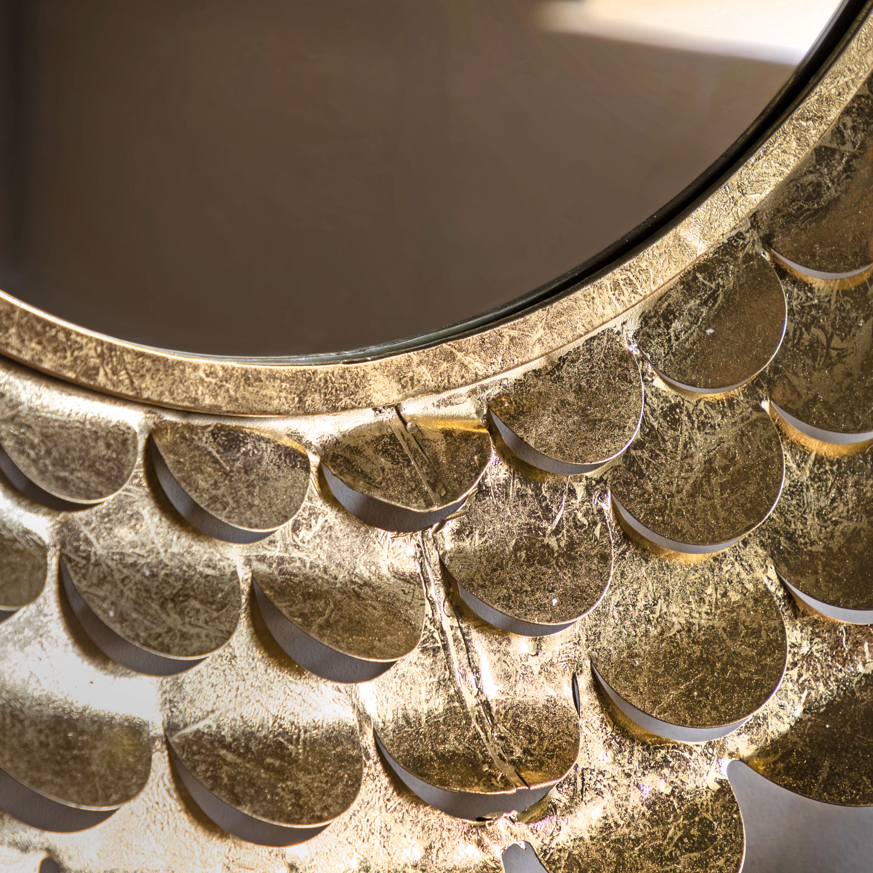 Roswell Gold Coin Round Wall Mirror